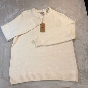 Faherty Heirloom Cotton Crewneck Sweater Mens 3XLT Bone White EYF2500 NWT